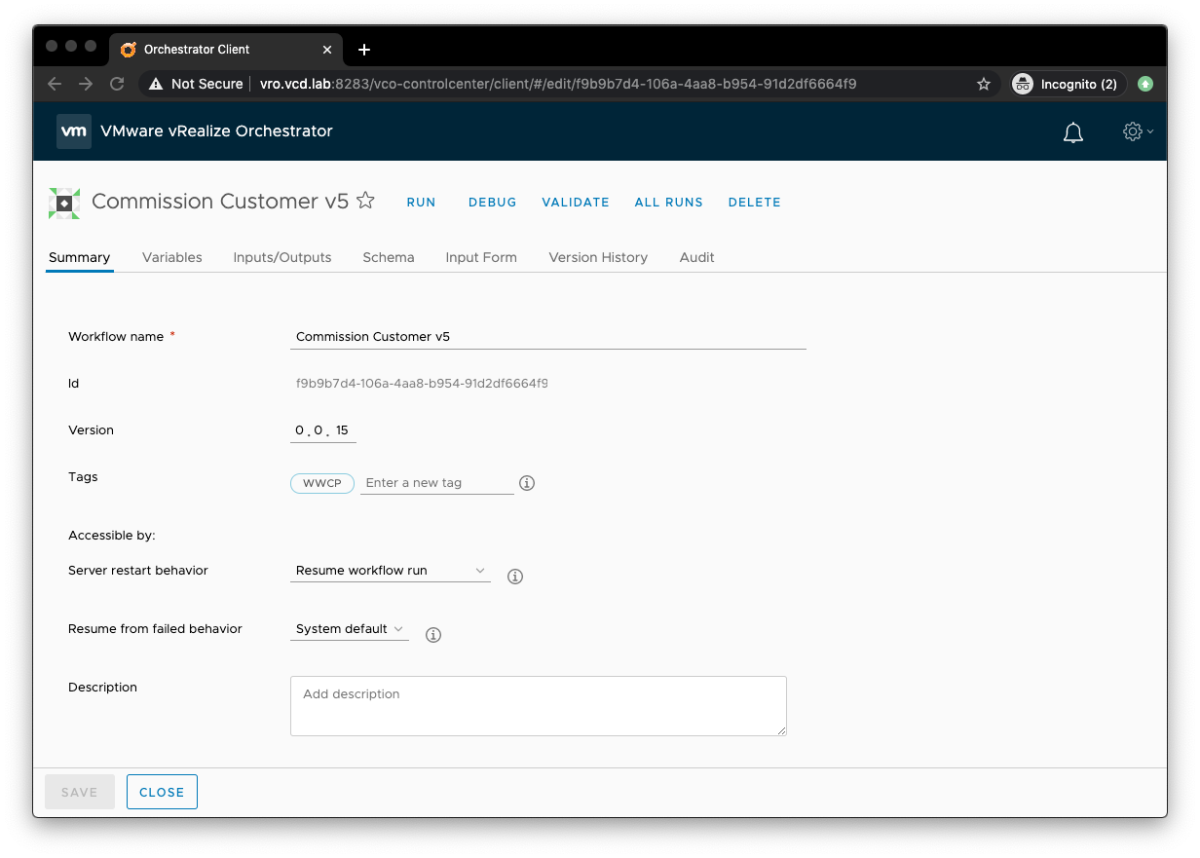 Workflow for end-to-end tenant provisioning with VMware Cloud Director